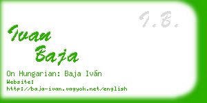 ivan baja business card